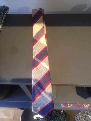 Navy Khaki Cotton Tie