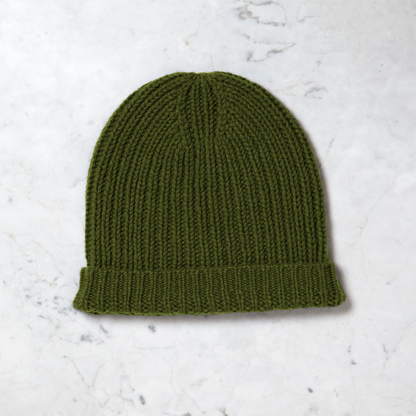 Army Green Cashmere Blend Beanie