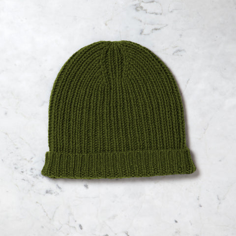 Army Green Cashmere Blend Beanie