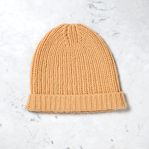 Beige Cashmere Blend Beanie