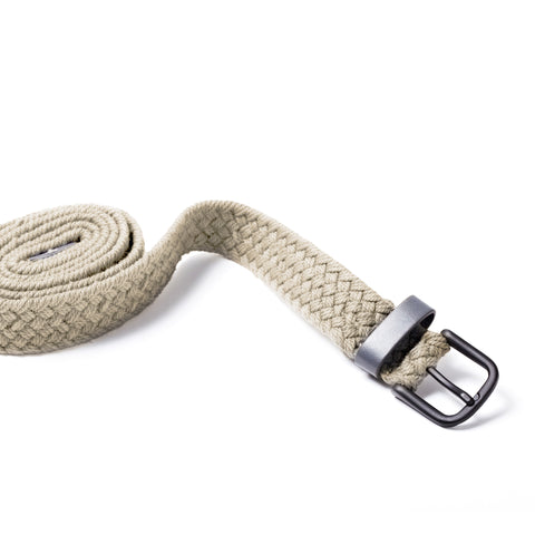 Beige Two Tone Woven Cotton Belt