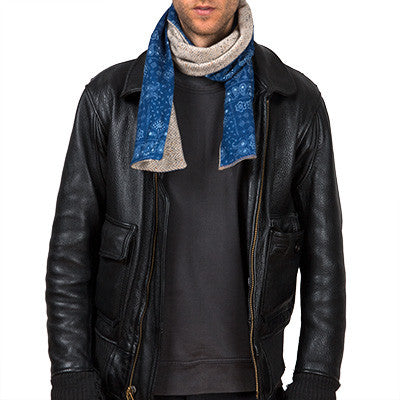 Japanese Bandana/Herringbone Reversible Scarf