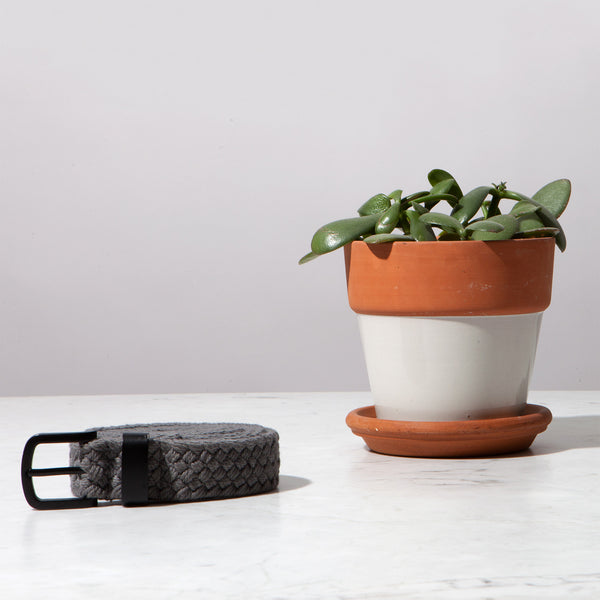 Grey Two Tone Woven Cotton Belt