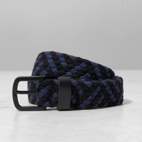 Black/Blue Two Tone Woven Cotton Belt