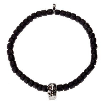 Black Tibetan Mask Bead Bracelet