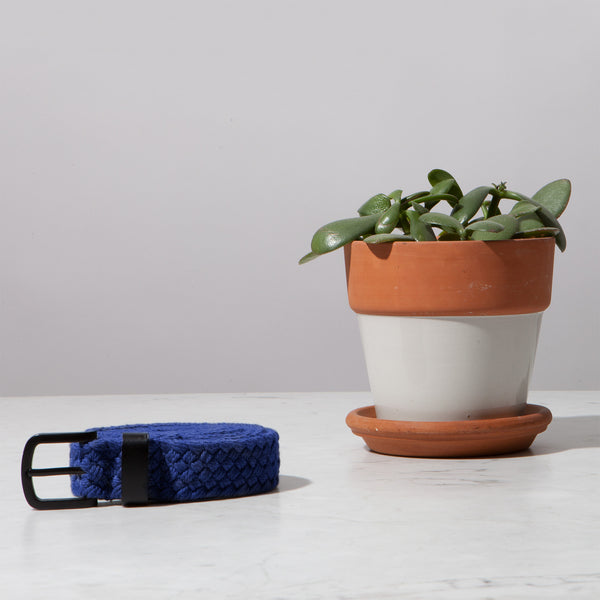 Blue Two Tone Woven Cotton Belt