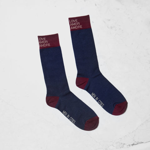 Navy Luxury Love Socks