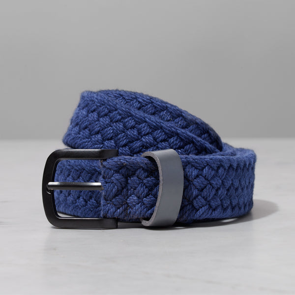Blue Two Tone Woven Cotton Belt