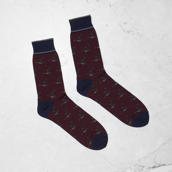 Japanese Crafted Navy/Burgundy Socks