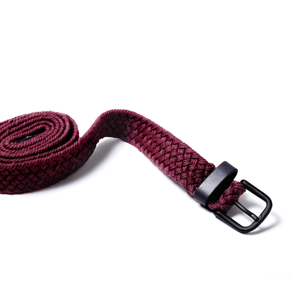 Burgundy Two Tone Woven Belt