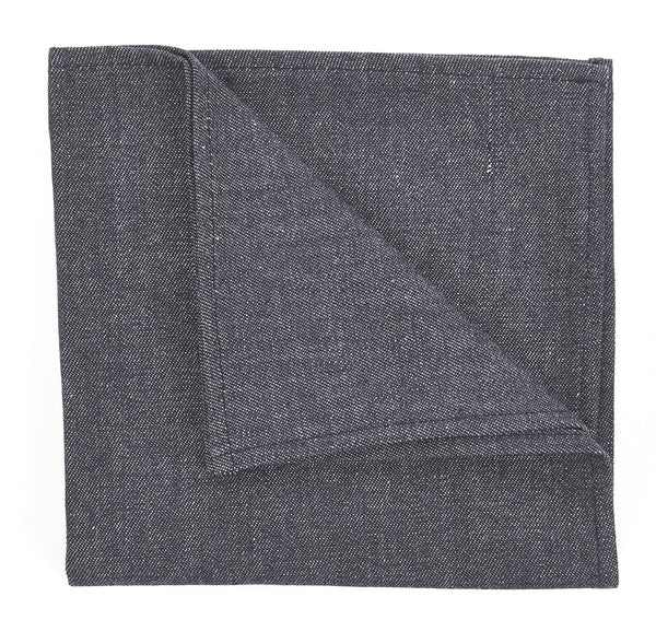 Charcoal Wool Pocket Square