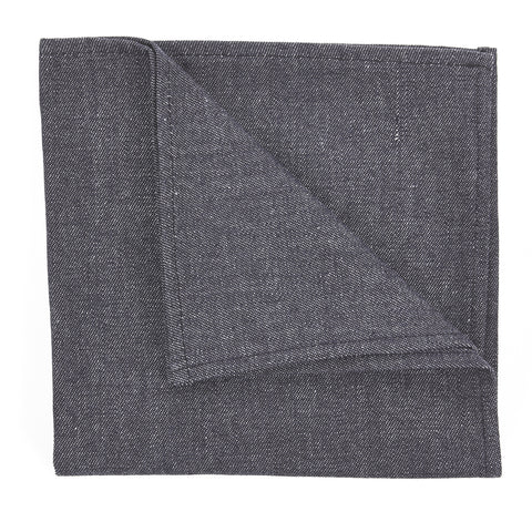 Charcoal Wool Pocket Square