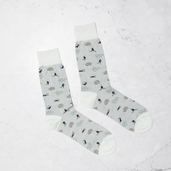 MINT SOCKS WITH HIKER DECAL