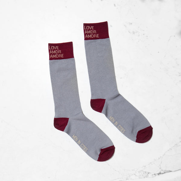 Grey Luxury Love Socks