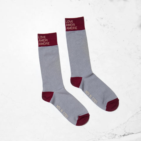 Grey Luxury Love Socks