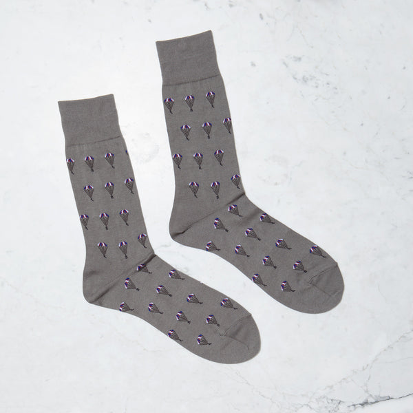 Japanese Crafted Grey Parachute Socks