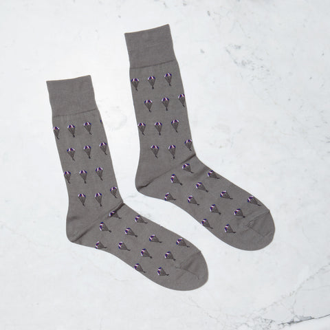 Japanese Crafted Grey Parachute Socks