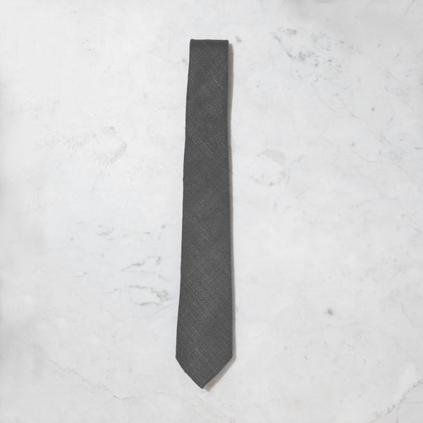 Raw Silk Grey Slim Tie