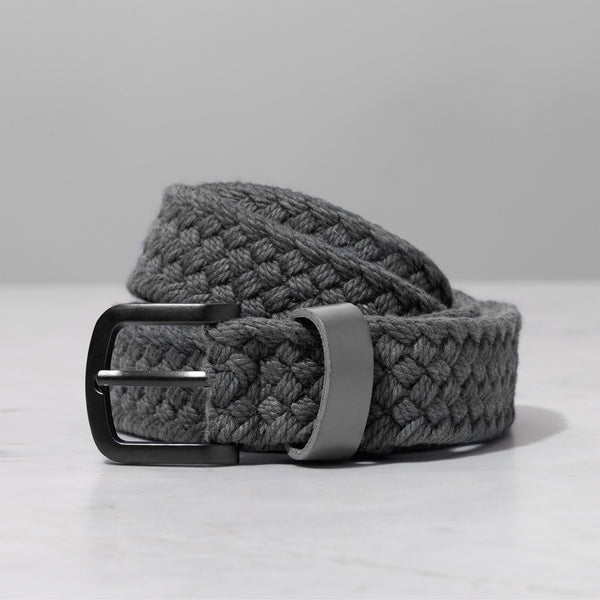 Grey Two Tone Woven Cotton Belt