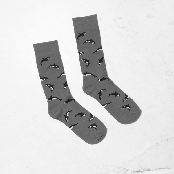 Grey Whale Dress Socks