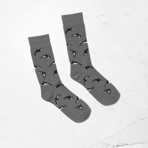 Grey Whale Dress Socks