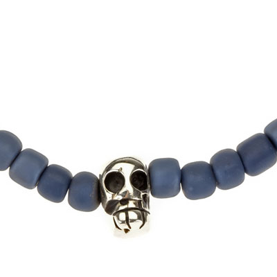 Grey Bead Tibetan Mask Bracelet