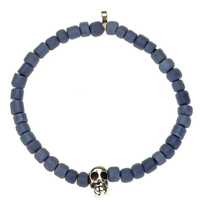 Grey Bead Tibetan Mask Bracelet