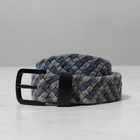 Grey/Blue Two Tone Woven Cotton Belt