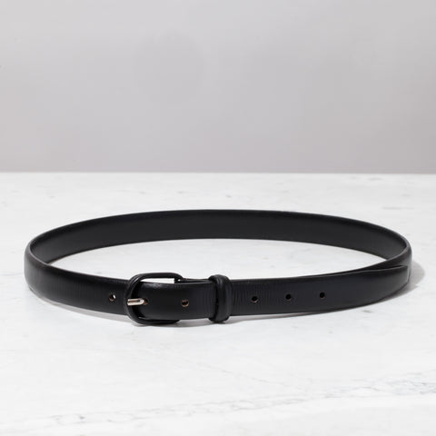 Classic Black Slim Leather Belt