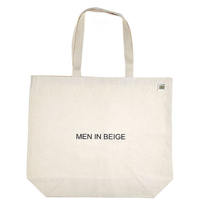 Men in Beige Eco Cotton Canvas Tote Bag