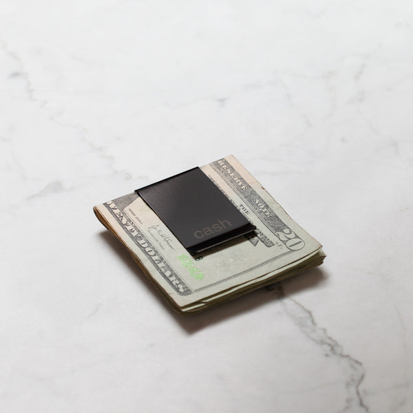 Double Sided Cash and Credit Money Clip in English