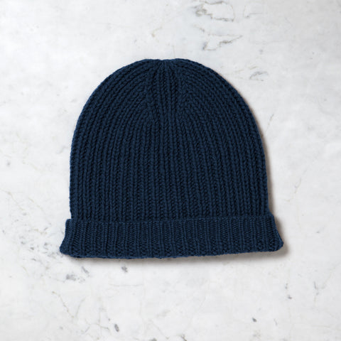 Blue Cashmere Blend Beanie