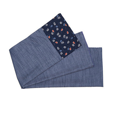Japanese Owl Patterned Indigo Scarf