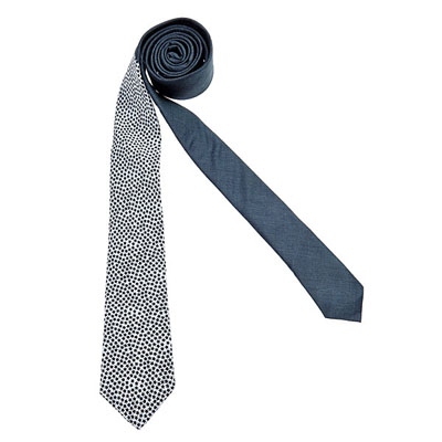 Printed Silk Meets Solid Cotton Tie