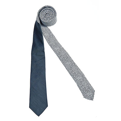 Solid Cotton Tie Meets Printed Silk