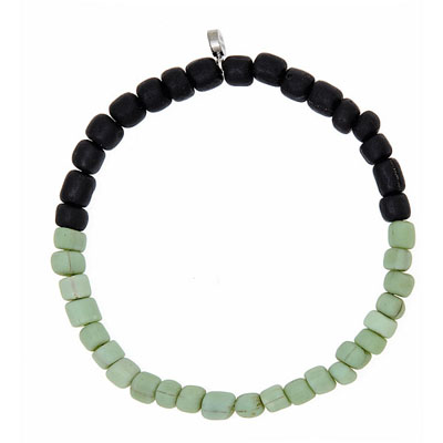 Two Tone Stripe Bead Bracelet