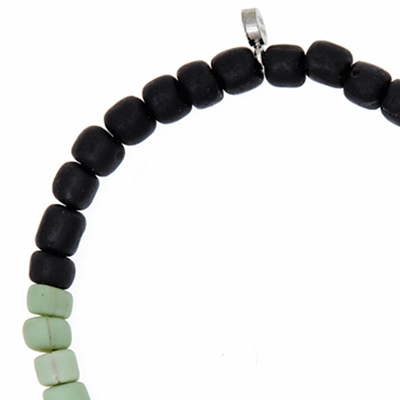 Two Tone Stripe Bead Bracelet