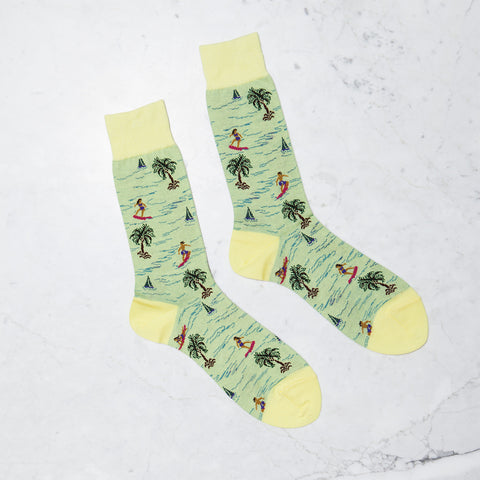Japanese Crafted Yellow Surfer Socks