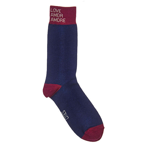 Navy Luxury Love Socks