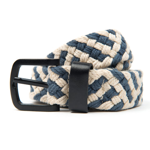 Beige/Grey Two Tone Woven Cotton Belt