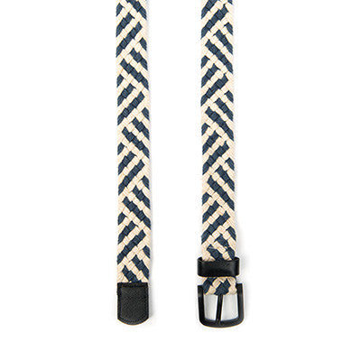Beige/Grey Two Tone Woven Cotton Belt