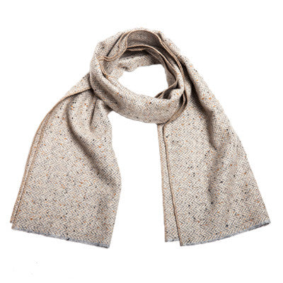 Beige Herringbone Scarf