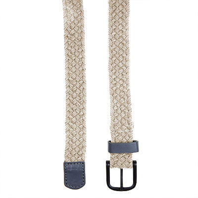 Beige Two Tone Woven Cotton Belt