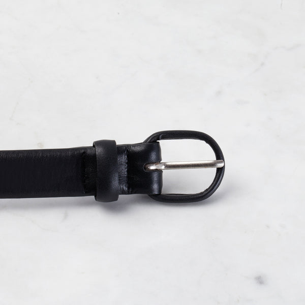 Classic Black Slim Leather Belt