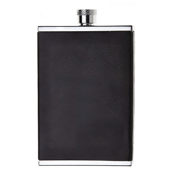 Stainless Steel Leather Wrapped Travel Flask
