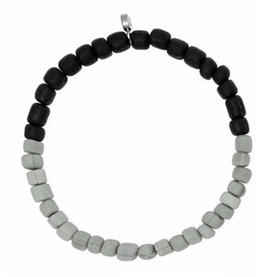 Grey/Black Two Tone Bead Bracelet
