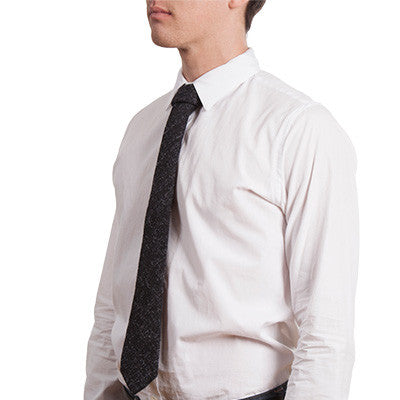 Black Speckled Wool Tie
