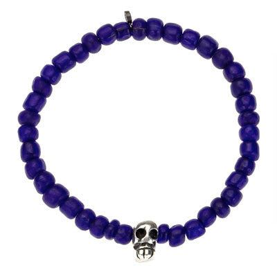 Blue Tibetan Mask Bead Bracelet