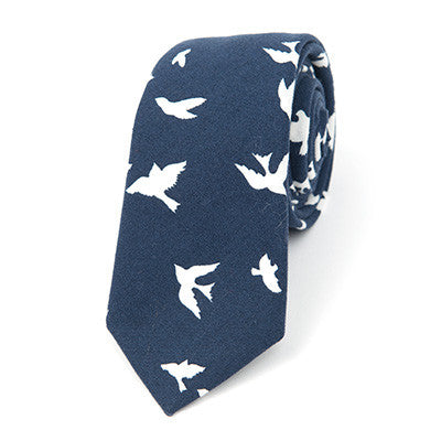Doves on Navy Tie