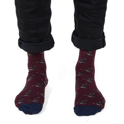 Japanese Crafted Navy/Burgundy Socks